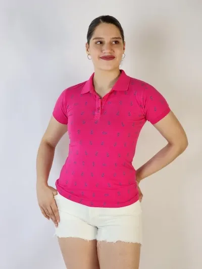 Camiseta Polo Cambrige Club para dama color fucsia