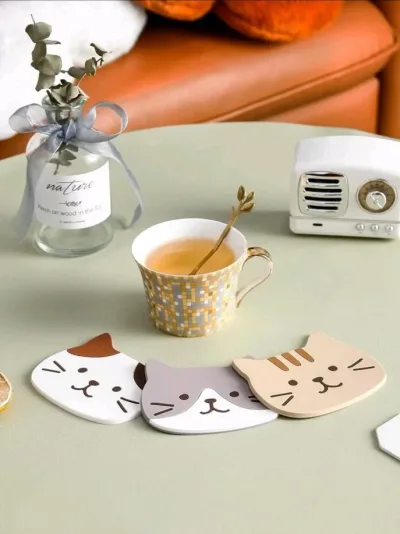 portavasos con diseño de gato