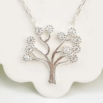 Collar para dama plata 925 diseño dije árbol de vida