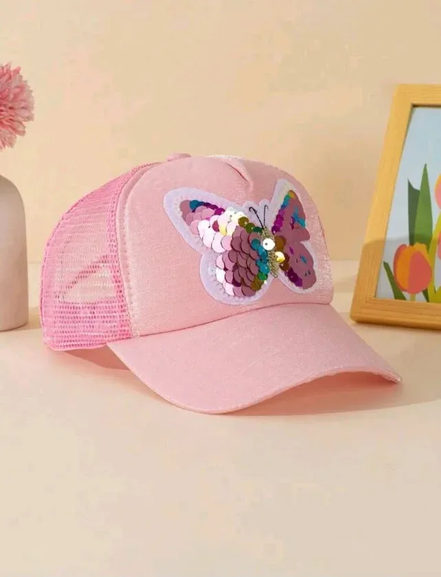 Gorra para niña de mariposa