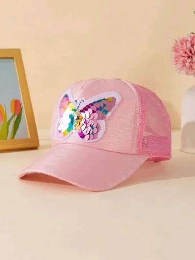 Gorra para niña de mariposa