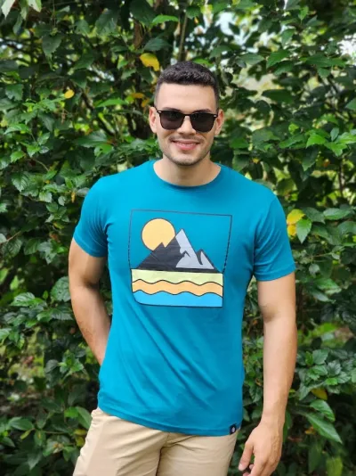 Camiseta para caballero Estivaneli color turquesa