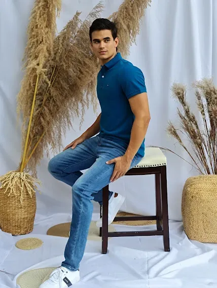 Camiseta Tommy Hilfiger para caballero color turquesa