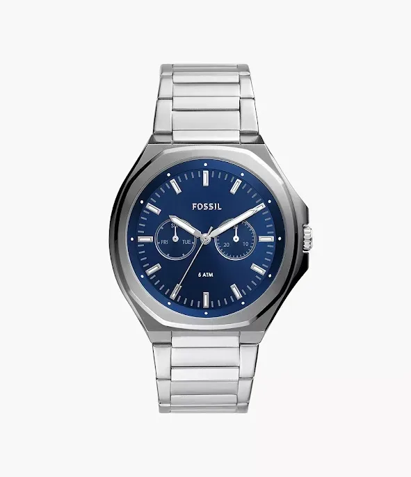 Reloj Fossil para caballero color plateado