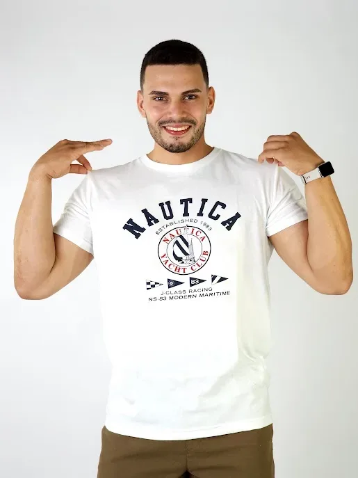 Camiseta Náutica para caballero color blanco