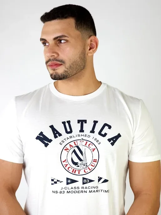 Camiseta Náutica para caballero color blanco