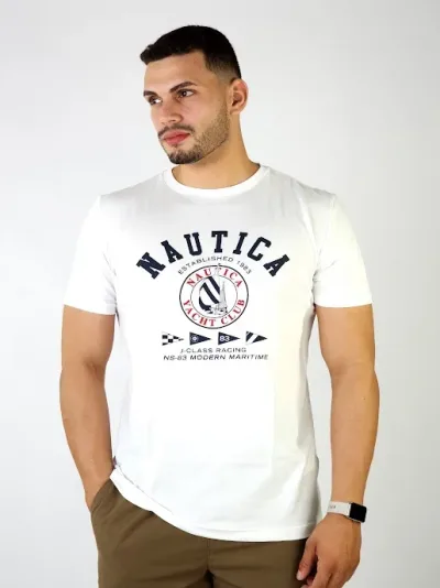 Camiseta Náutica para caballero color blanco