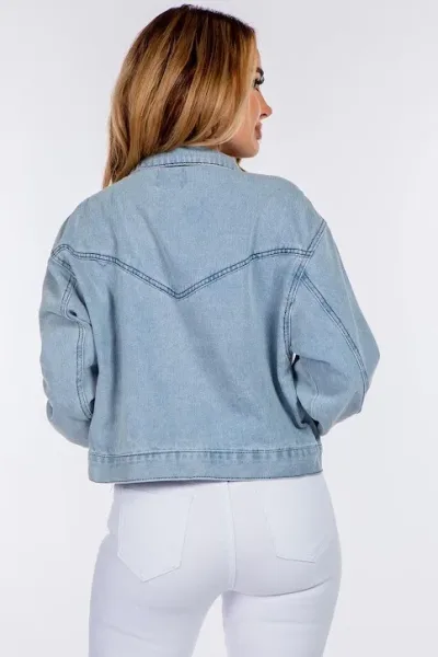 Jacket para dama color celeste