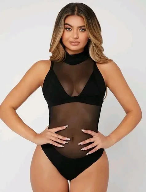 Body para dama color negro trasparente