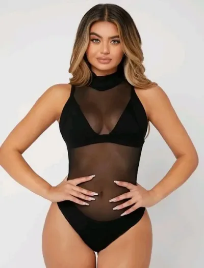 Body para dama color negro trasparente