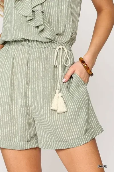 Enterizo para dama color verde con diseño en blanco