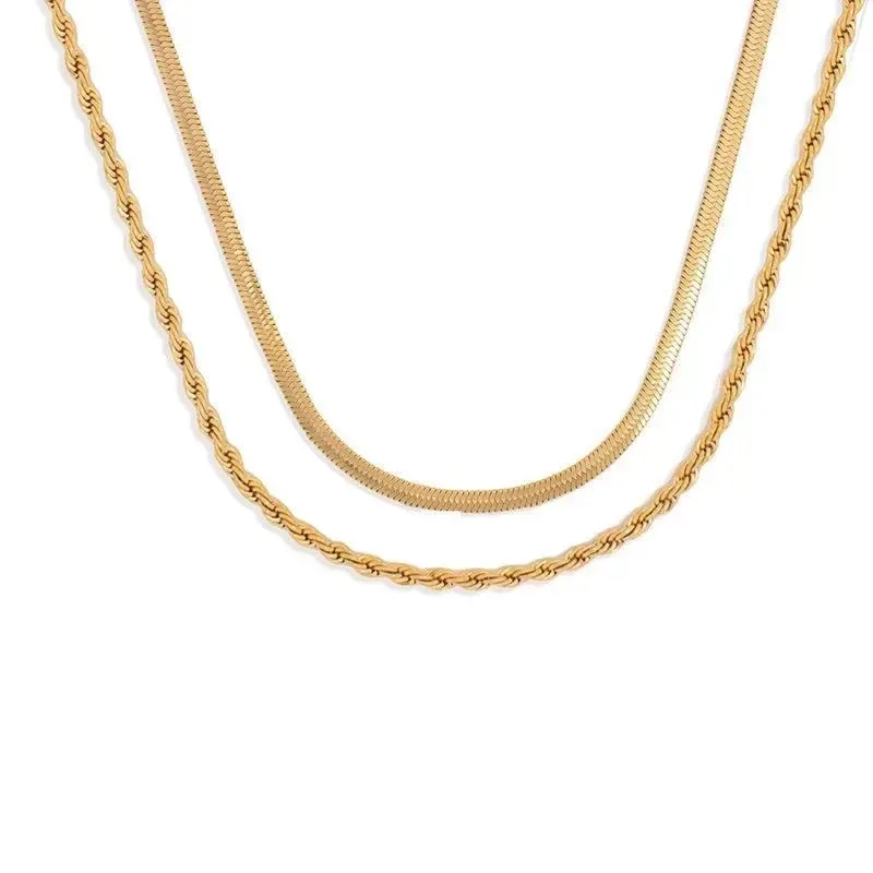 Collar de Acero de Titanio para dama color dorado