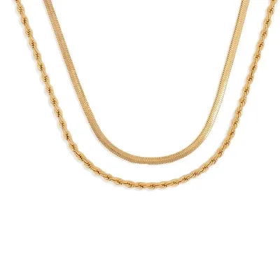 Collar de Acero de Titanio para dama color dorado