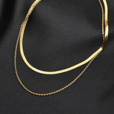 Collar de Acero de Titanio para dama color dorado