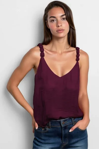 Blusa Naked Zebra para dama #WT7137 COLOR VINO