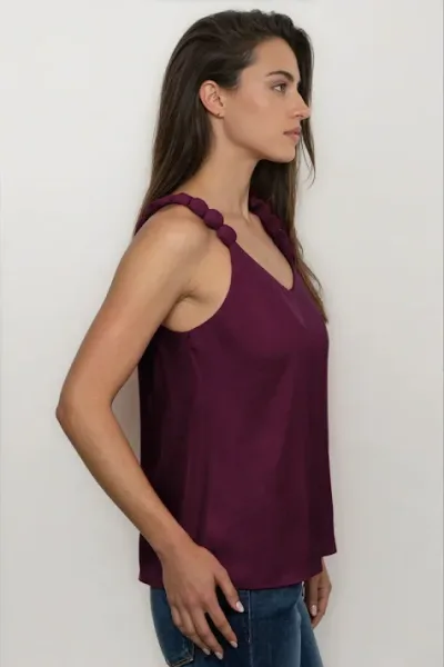 Blusa Naked Zebra para dama #WT7137 COLOR VINO