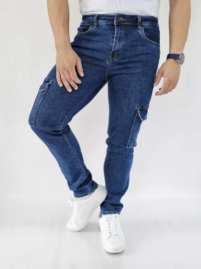 Jeans Hummer Tipo Cargo para caballero color azul 452-IM13-SN01