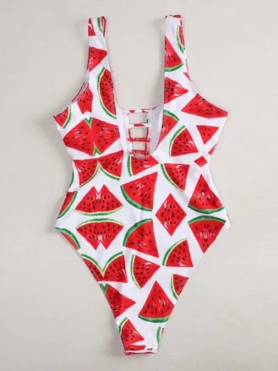 Vestido de baño para dama diseño de sandía