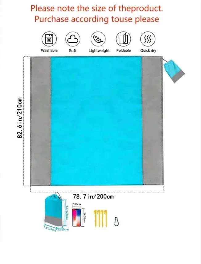 1 pieza colchoneta portátil impermeable para la playa