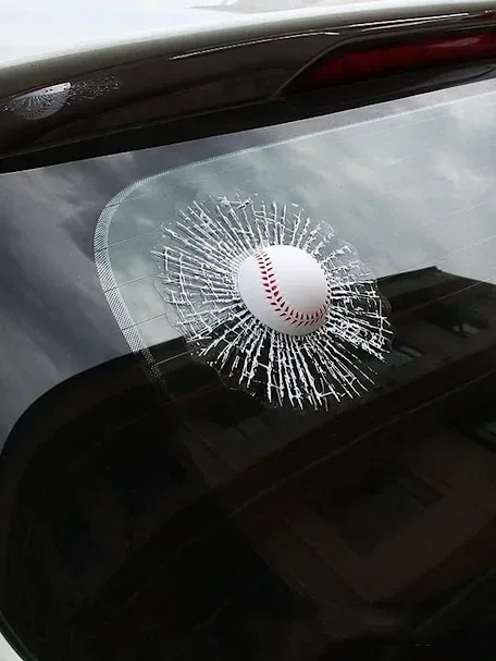 Adhesivo para coche con diseño creatico de béisbol multicolor