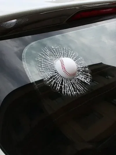 Adhesivo para coche con diseño creatico de béisbol multicolor