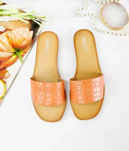 Sandalias para dama color coral y camel