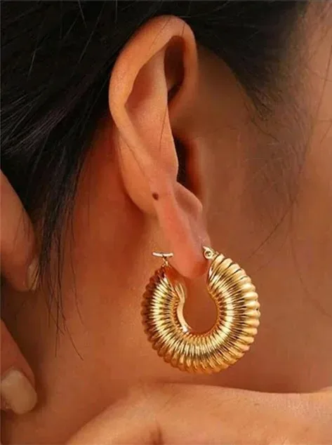 Argollas de acero inoxidable color dorado