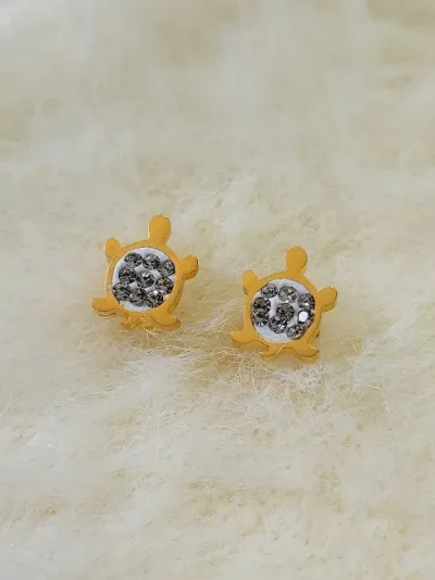 Aretes para dama de acero inoxidable con diseño de tortuga