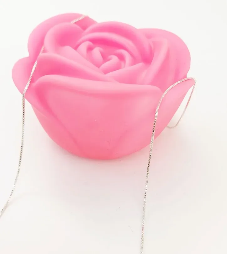 Collar para dama plata 925 diseño mini cadena cuadrada