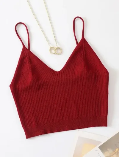 Crop Top para Dama color vino