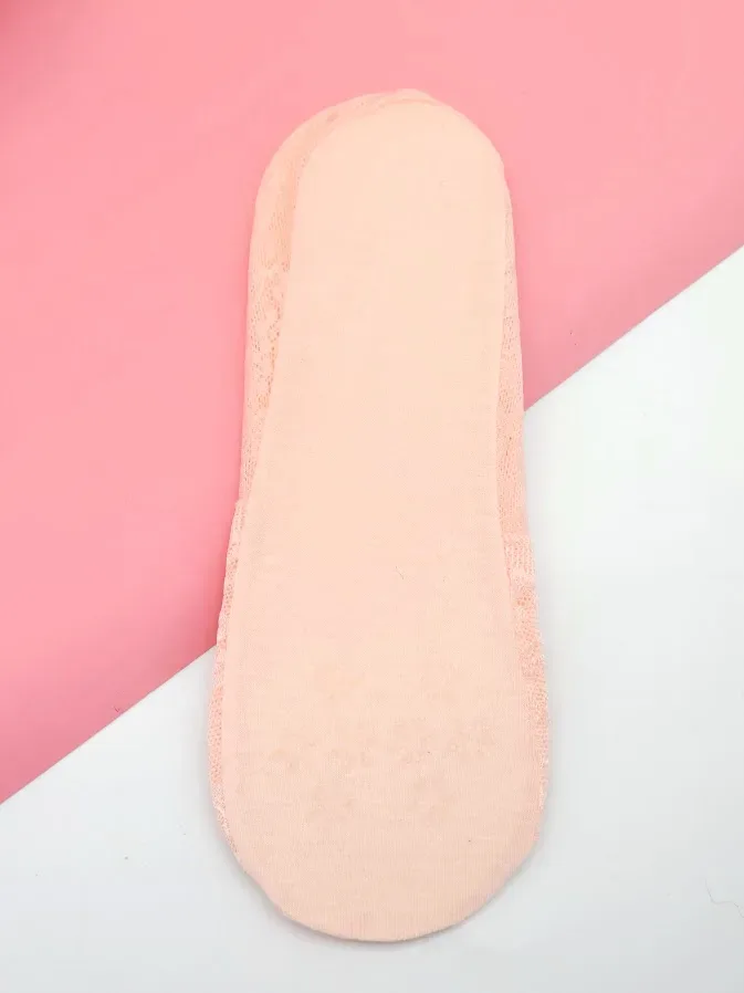 Calcetas cortas rosa de encaje