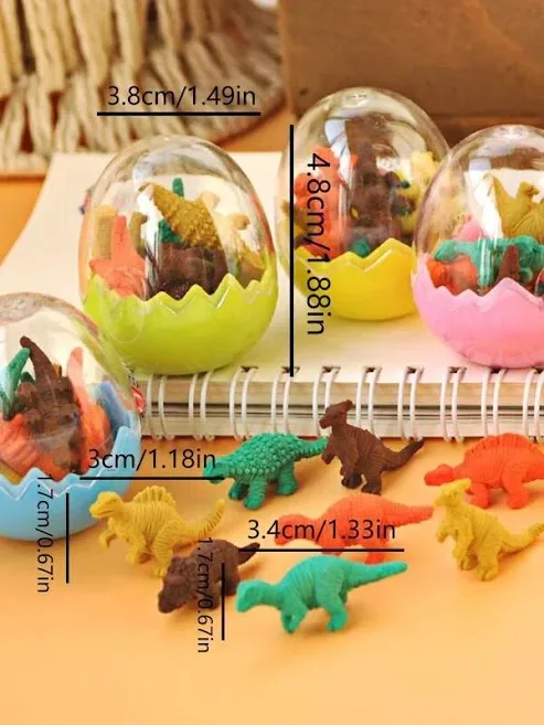 Mini set de borradores en forma de dinosaurios al azar