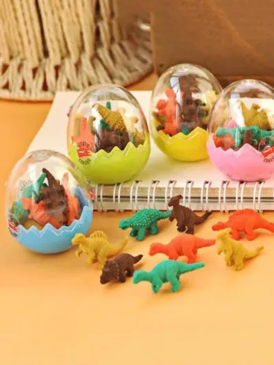 Mini set de borradores en forma de dinosaurios al azar