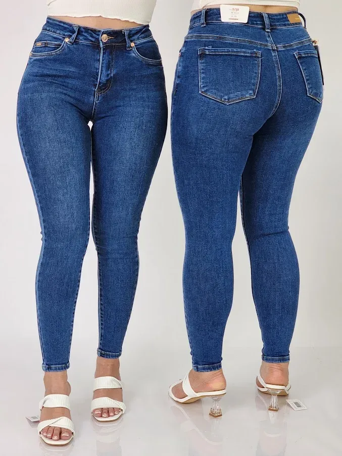 Jeans Hummer para dama High Rise color azul #3198