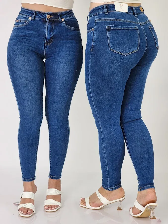 Jeans Hummer para dama High Rise color azul #3198