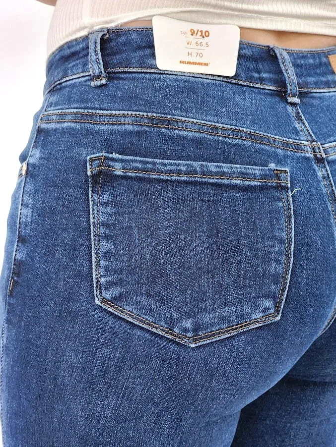 Jeans Hummer para dama High Rise color azul #3198