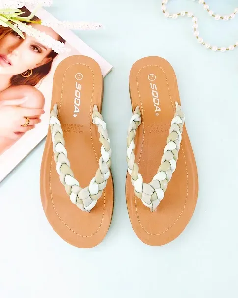 Sandalias para dama color verde y camel