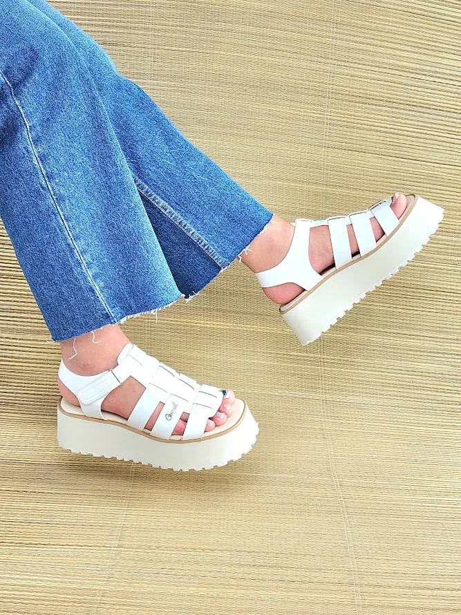 Sandalias Coral Positano White para Dama