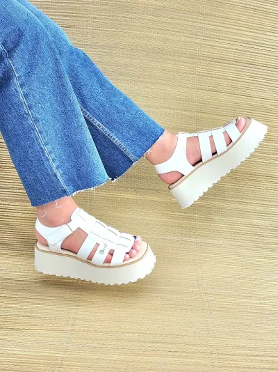 Sandalias Coral Positano White para Dama