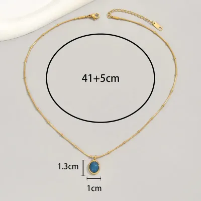 Collar de acero titanio chapado en oro