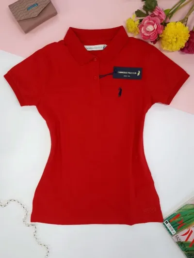 Camiseta Polo Cambrige Club para dama color rojo