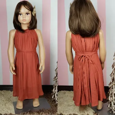 Vestido Lele for kids para niña color terracota