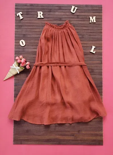 Vestido Lele for kids para niña color terracota