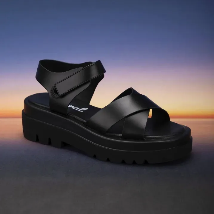 Sandalias Coral Antonia All Black Gloss para dama