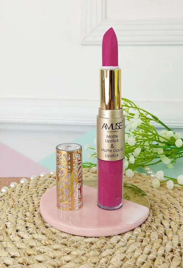 Lápiz labial doble AMUSE LIP 6289-11 Matte Lip Set Lila profundo