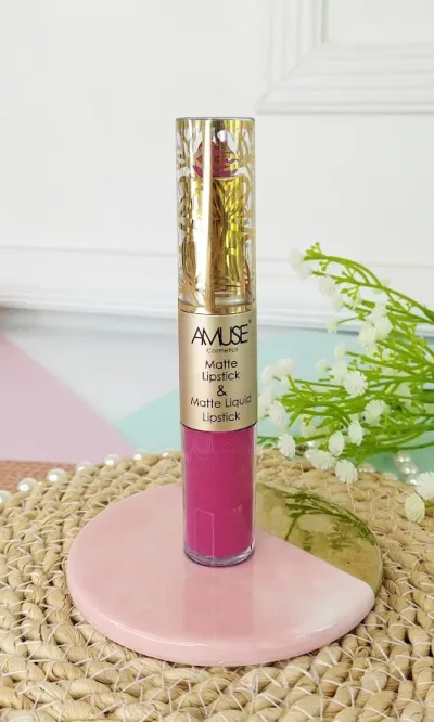 Lápiz labial doble AMUSE LIP 6289-11 Matte Lip Set Lila profundo