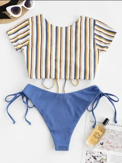 Vestido de baño para dama de rayas