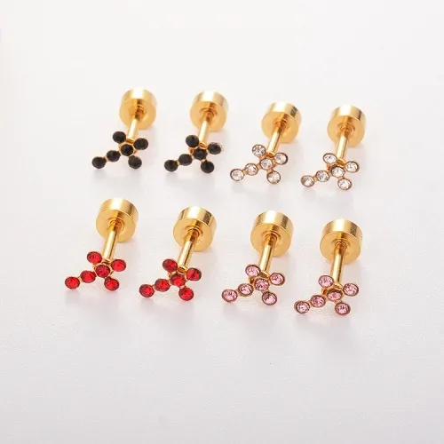 Set de aretes de acero inoxidable