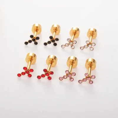 Set de aretes de acero inoxidable