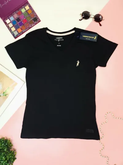 Camiseta Polo cambrige para dama color negro